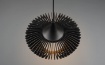 Immagine di Sospensione Rotonda Listelli Legno Naturale Nero Colino Trio Lighting