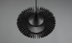 Immagine di Sospensione Rotonda Listelli Legno Naturale Nero Colino Trio Lighting
