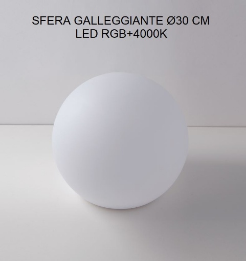 Picture of Lampada Galleggiante Sfera 30 cm Led RGBW Ricarica Solare IP65 Con Telecomando