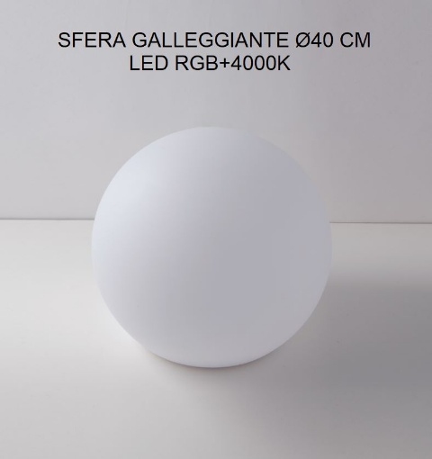 Picture of Lampada Sfera Galleggiante 30 cm Led RGBW Ricarica Solare IP65 Con Telecomando