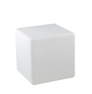 Immagine di Lampada Da Terra Cubo Plastica Bianco Da Giardino 40x40 cm Geco E27 Intec Light
