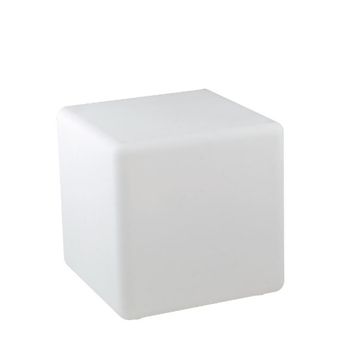 Immagine di Lampada Da Terra Cubo Plastica Bianco Da Giardino 40x40 cm Geco E27 Intec Light