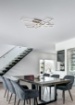 Immagine di Lampada Nichel Moderna da Soffitto Rettangoli Girevoli Led Switch Dimmer Corso Trio Lighting