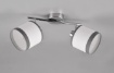 Immagine di Lampada Davos Cromo Doppio Faretto Spot 2xE14 Orientabile Tessuto Bianco e Grigio Trio Lighting