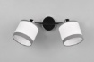 Immagine di Lampada Davos Cromo Doppio Faretto Spot 2xE14 Orientabile Tessuto Bianco e Grigio Trio Lighting