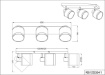 Immagine di Faretto Davos Nero 3 Spots Orientabili Paralumi Tortora e Oro Trio Lighting