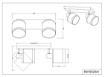 Immagine di Faretto Davos Nero Doppio Spot 2xE14 Orientabile Tessuto Tortora e Oro Trio Lighting