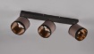 Immagine di Faretto Davos Nero 3 Spots Orientabili Paralumi Tortora e Oro Trio Lighting