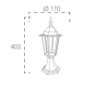 Immagine di Lampioncino Basso Per Giardino 40 cm Nero Rustico E27 IP44 Milano Intec Light