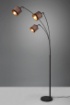 Immagine di Lampada da Terra Davos Nero 3 Bracci con Paralumi Tessuto Tortora e Oro 3xE14 Trio Lighting