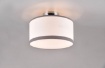 Immagine di Plafoniera Rotonda Davos Cromo Paralume Tessuto Bianco e Grigio 2xE14 Trio Lighting