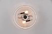 Immagine di Plafoniera Rotonda Davos Cromo Paralume Tessuto Bianco e Grigio 2xE14 Trio Lighting