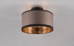 Immagine di Lampada da Soffitto Rotonda Davos Ø30 cm Paralume Tessuto Tortora e Oro 2xE14 Trio Lighting