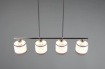 Picture of Sospensione Davos Cromo 4xE14 in Linea con Paralumi Tessuto Bianco e Grigio Trio Lighting