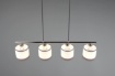 Immagine di Sospensione Davos Cromo 4xE14 in Linea con Paralumi Tessuto Bianco e Grigio Trio Lighting
