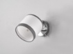 Immagine di Faretto Davos Cromo con Spot E14 Orientabile Paralume Tessuto Bianco e Grigio Trio Lighting 