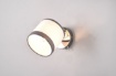 Immagine di Faretto Davos Cromo con Spot E14 Orientabile Paralume Tessuto Bianco e Grigio Trio Lighting 