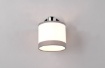 Immagine di Faretto Davos Cromo con Spot E14 Orientabile Paralume Tessuto Bianco e Grigio Trio Lighting 