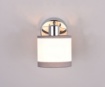 Immagine di Faretto Davos Cromo con Spot E14 Orientabile Paralume Tessuto Bianco e Grigio Trio Lighting 