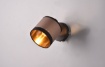 Immagine di Spot Singolo Davos E14 Orientabile Paralume Tessuto Tortora e Oro Trio Lighting
