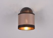 Immagine di Spot Singolo Davos E14 Orientabile Paralume Tessuto Tortora e Oro Trio Lighting