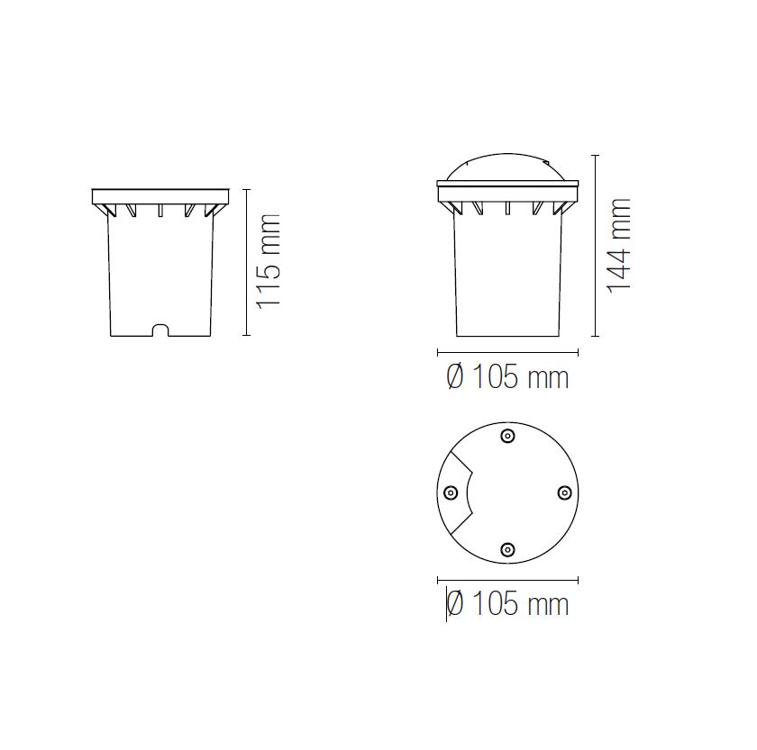 Faretto carrabile calpestabile IP65 incasso terreno lampada led GU10 8W potenza