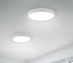 Immagine di Plafoniera Rotonda Led Dip Switch Paralume Metallo Bianco Doha Ø45 cm Trio Lighting