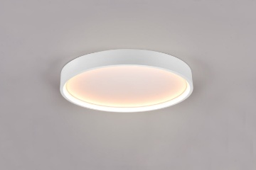 Immagine di Plafoniera Rotonda Led Dip Switch Paralume Metallo Bianco Doha Ø45 cm Trio Lighting