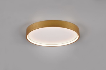 Immagine di Plafoniera Rotonda Ottone Led Integrato Luce Calda e Naturale Doha Ø45 cm Trio Lighting