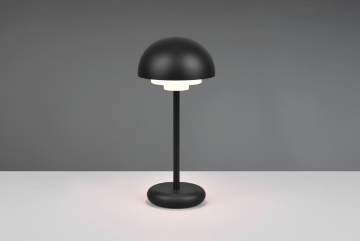 Immagine di Lumetto Nero Portatile da Appoggio Led Elliot Sensore Touch e USB IP44 Trio Lighting 