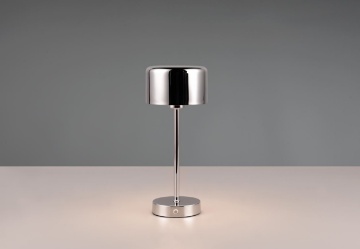 Immagine di Lume da Tavolo Cromo Led Touch Dimmer 3 Intensità con USB Jeff H30 cm Trio Lighting
