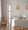 Immagine di Piccola Lampada a Sospensione Paralume Carta Marrone Holm 1xE27 Trio Lighting