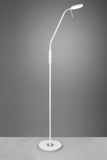 Immagine di Piantana Bianca Fusto Sottile Monza Led Touch Dimmer Cambio Colore Trio Lighting 