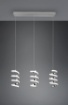 Immagine di Sospensione In Linea 3 Spirali Led 24w 4000k Dimmerabile Cromo Laola Trio Lighting