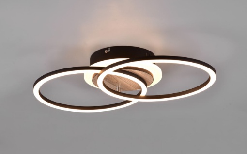 Immagine di Lampada da Soffitto o Parete Cerhi Led 2700k 6000k Giro Effetto Legno Trio Lighting