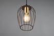 Immagine di Piccola Sospensione per Penisola Gabbia Metallo Nero e Ottone Grid Ø16 cm Trio Lighting