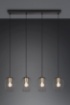 Immagine di Sospensione in Linea 4 Gabbie Metallo Nero e Ottone Grid L90 cm Trio Lighting