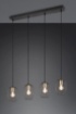 Immagine di Sospensione in Linea 4 Gabbie Metallo Nero e Ottone Grid L90 cm Trio Lighting