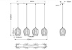 Immagine di Sospensione in Linea 4 Gabbie Metallo Nero e Ottone Grid L90 cm Trio Lighting