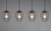 Immagine di Sospensione in Linea 4 Gabbie Metallo Nero e Ottone Grid L90 cm Trio Lighting