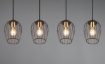 Immagine di Sospensione in Linea 4 Gabbie Metallo Nero e Ottone Grid L90 cm Trio Lighting