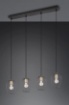 Immagine di Sospensione in Linea 4 Gabbie Metallo Nero e Ottone Grid L90 cm Trio Lighting