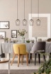 Immagine di Sospensione in Linea 4 Gabbie Metallo Nero e Ottone Grid L90 cm Trio Lighting