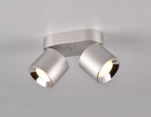 Immagine di Doppio Faretto Spots Orientabili Guayana Nichel 2xGU10 Trio Lighting