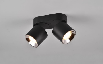Immagine di Faretto Doppio Spot GU10 Orientabili Guayana Nero anche daIncasso Trio Lighting