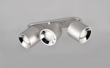 Immagine di Lampada da Soffitto Faretti Spots Orientabili Guayana Nichel 3xGU10 Trio Lighting 