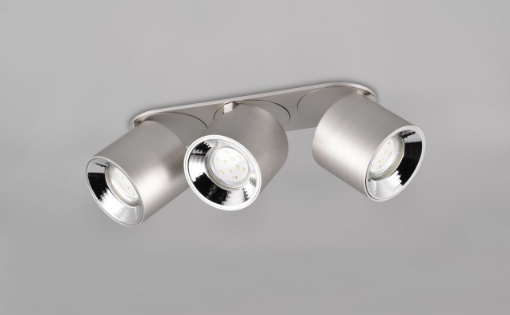 Immagine di Lampada da Soffitto Faretti Spots Orientabili Guayana Nichel 3xGU10 Trio Lighting 