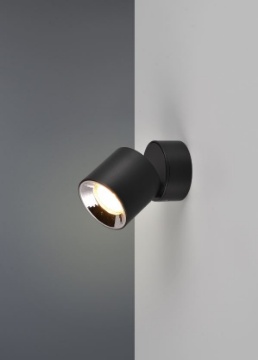 Immagine di Spot Cilindrico Nero anche da Incasso Orientabile Guayana 1xGU10 Trio Lighting