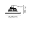 Immagine di Lampada Industriale High Bay Led Stargate 100w Nero IP65 Intec Light