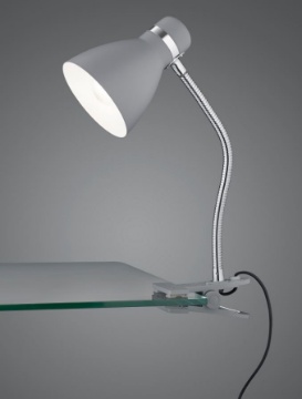 Immagine di Lampada Alluminio e Cromo Braccio Flessibile da Studio con Pinza 1xE27 Harvey Trio Lighting